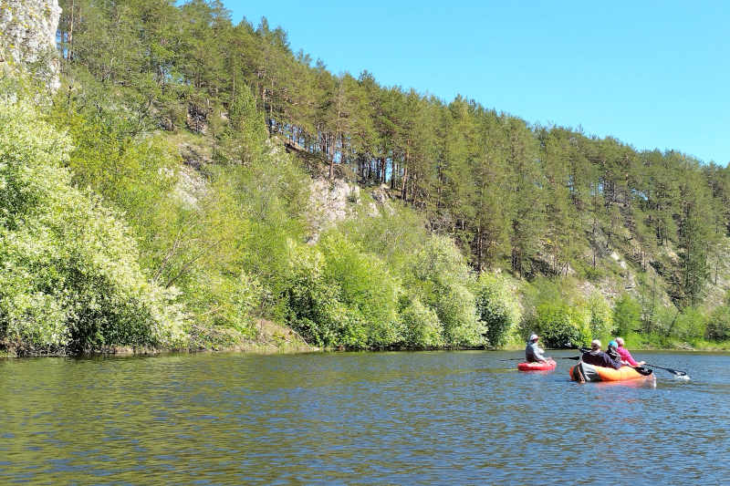 Двухдневный сплав на байдарке по реке, маршрут по реке на байдарке Реж.